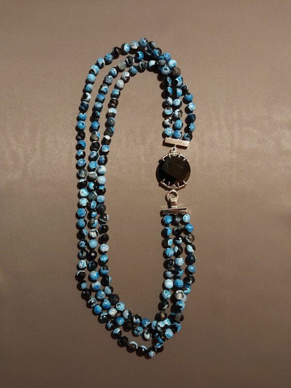 Collana multifilo in onice e agate